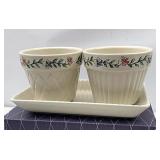 NIB Early blossoms Pots and Tray