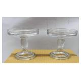 NIB Glass pedestal candle stands