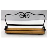 Wrought iron spice rack with wood