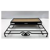 Wrought iron charging station with wood