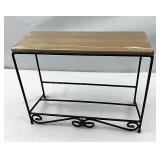 Wrought iron media with new wood shelf