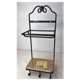 Wrought iron stack rack with one new shelf