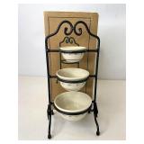 Longaberger Miniature mixing bowl set and stand