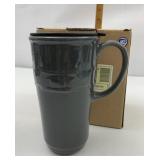 Longaberger NIB pewter travel mug