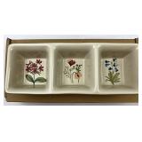 Longaberger NIB Botanical fields divided dish