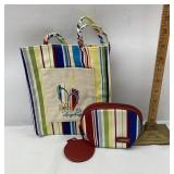 Summertime stripe tote and small coin purse