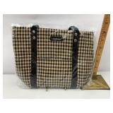 Khaki check tote
