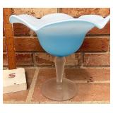 Blue glass Compote