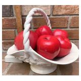 Ceramic basket of apples