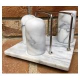 Marble salt and pepper shakers toothpick holder