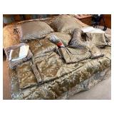 Queen size bedding set with matching curtains and