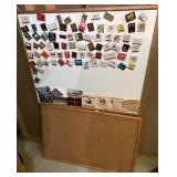 2 corkboards and instant matchbook collection