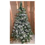 6 foot flocked Christmas tree