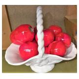 Ceramic basket and apples