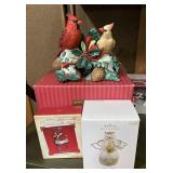 Lenox Bird and Hallmark ornaments