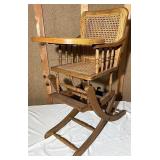 Unique child high chair also turns into a rocking