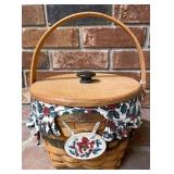 Longaberger Jingle bell liner protector lid tie on