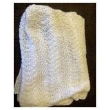 Handmade Afghan baby blanket white