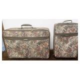 Two pieces of luggage set in beautiful floral