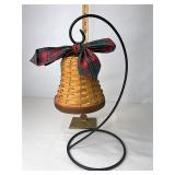 Noel bell with wrought iron hook and tie