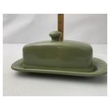 Sage covered butter dish
