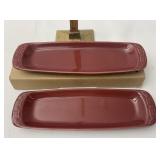 Set of two paprika olive plates
