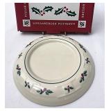 NIB USA Traditional Holly pillar candle holder