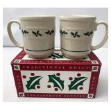 NIB USA Traditional Holly mugs