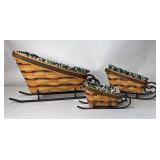 Set of three sleigh baskets Liners and Protectors