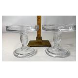 Glass pedestal candleholders