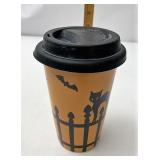 Halloween mug lid in used condition