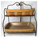 Bakers rack with woven traditions bread and 9 x