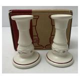 USA NIB red 5 inch candlestick