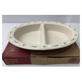 USA NIB Green divided serving bowl