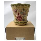 Majolica Garden 6" Flower pot and saucer
