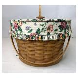 Sewing basket with liner Protector and lid