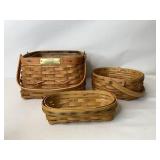 Three as is baskets all with protectors