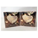 NIB Set of two heart candles