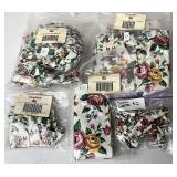 Small Market garters fabric bow and ambrosia