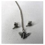 Bee Necklace and earrings