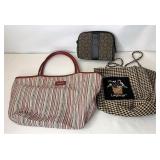 Cosmetic case and two totes Bee bag is signed and