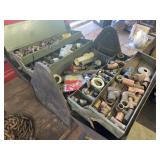 Metal toolbox loaded with copper fittings and