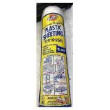 Roll of plastic sheeting