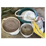 Sand  kitty litter sidewalk salt