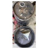 Oil pan can and funnel