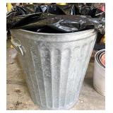 Galvanized trashcan
