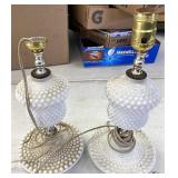 Milk glass lamps