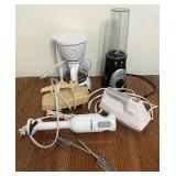 Assorted mixing appliances and 4 cup coffee pot