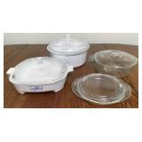 4 covered casseroles