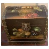Storage trunk painted with fruit
